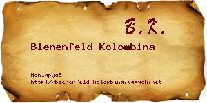 Bienenfeld Kolombina névjegykártya